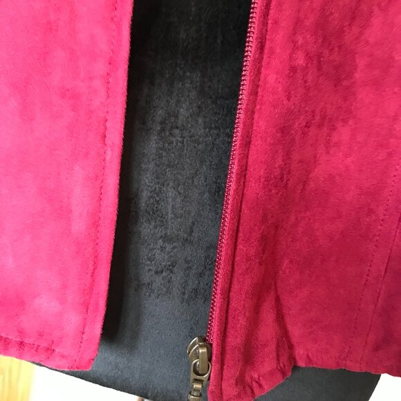 Fiorlini International Bomber Jacket: Vintage Zip-Up Shirt Jacket Magenta Size M - Picture 5 of 8